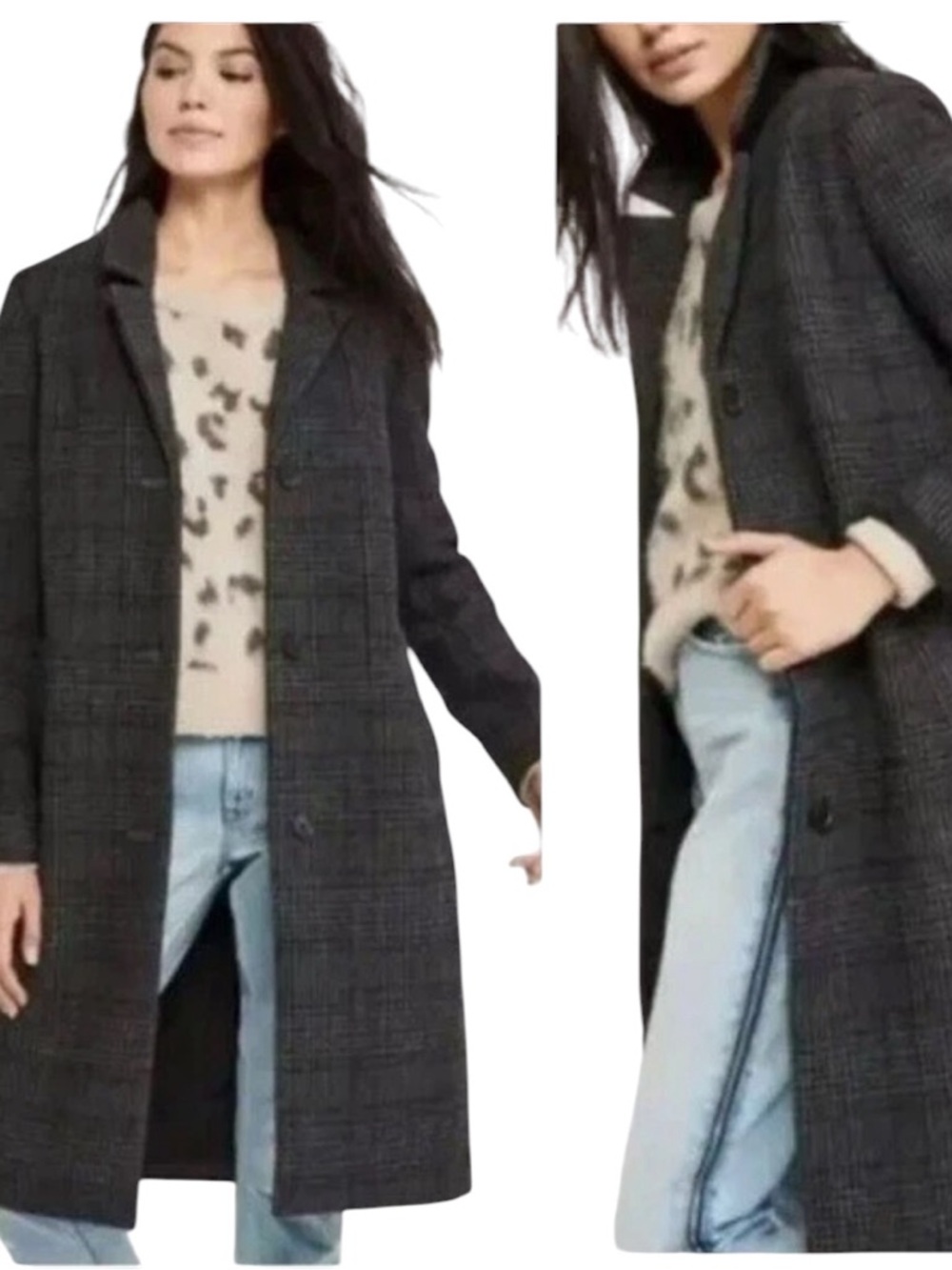 Abercrombie & Fitch Y2K Wool Blend Trench Coat size Small